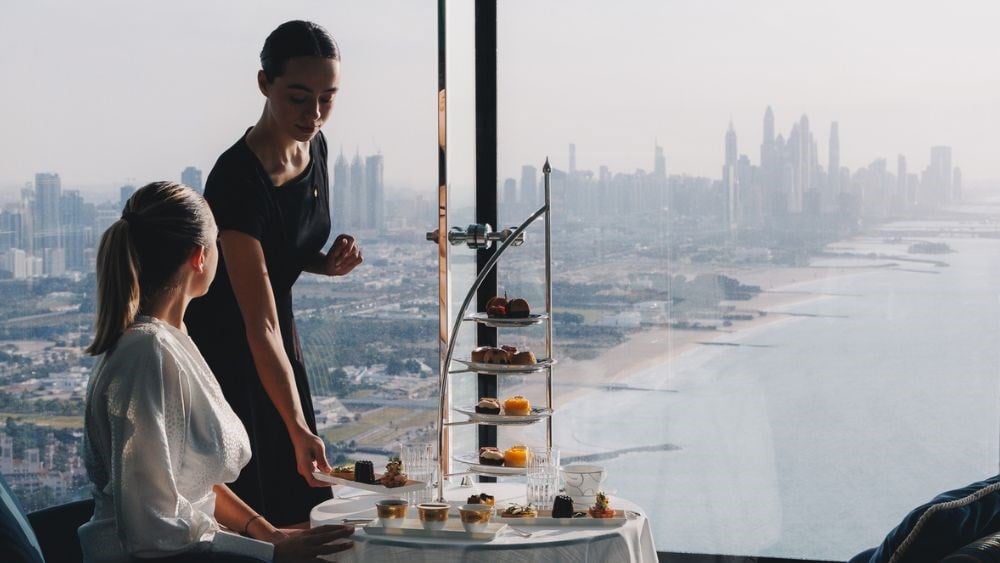Afternoon tea for two at Skyview Bar with champagne