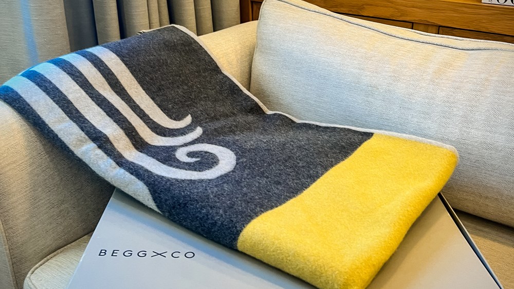CASHMERE BLANKET BY BEGG X CO AND CORINTHIA LONDON